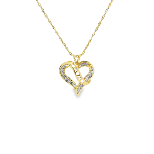 10K HEART DIAMOND PENDANT 0.20CTW 82120 (Pendant+Necklace)