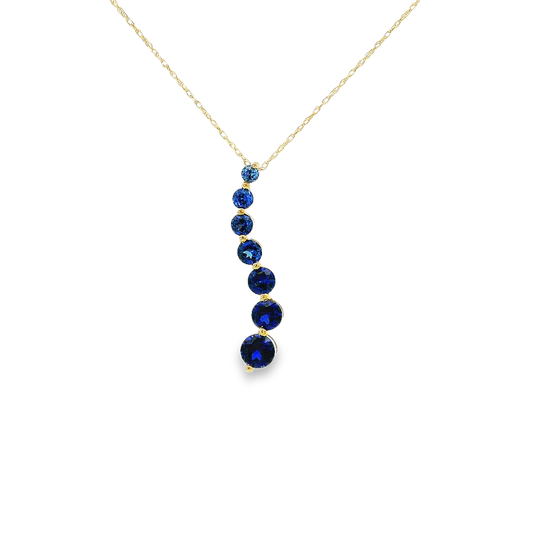 10K JOURNEY PENDAT SAPHIRES 82100 (Pendant+Necklace)