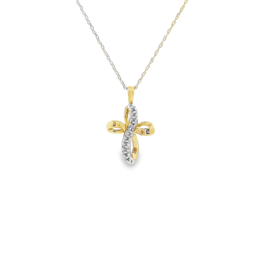 10K DIA CROSS 82100 0.10 - 0.25CTW (Pendant+Necklace)