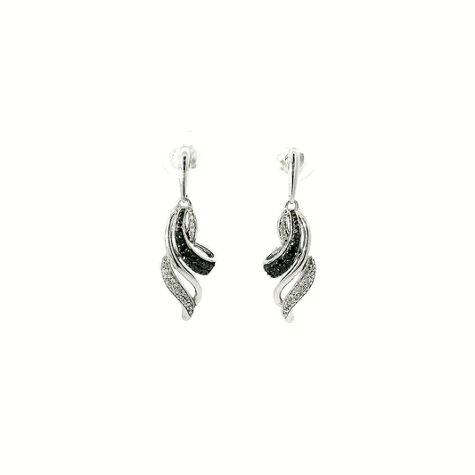 10K BLACK DIAMOND EARRINGS