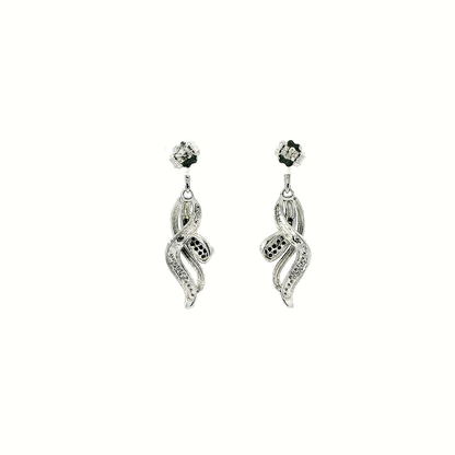 10K BLACK DIAMOND EARRINGS