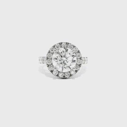 14K ROUND HALO 4.00CT CENTER 5. 00CTW VS1/EF