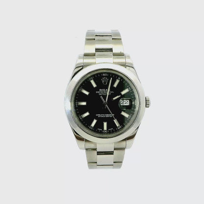 Elegant Rolex Watch with Black Dial