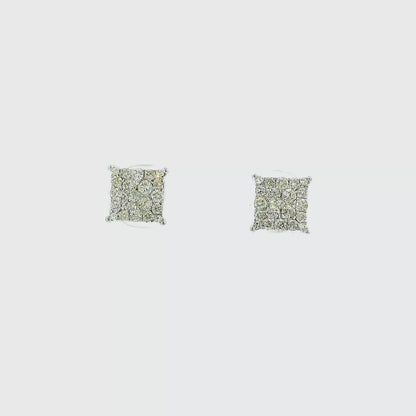 10KT WG 1/2CTW DIAMOND CLUSTER EARRINGS 162363