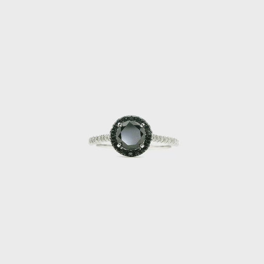 10K BLACK DIA RING 1.08CTW/0. 58CTR 82500