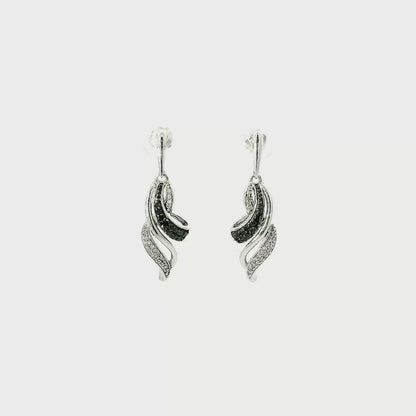 10K BLACK DIAMOND EARRINGS