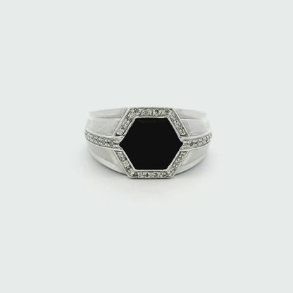 10K BLACK ONYX RING 0.20CTW 82400