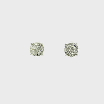 10KT WG 1/4CTW DIAMOND CLUSTER EARRINGS 162349