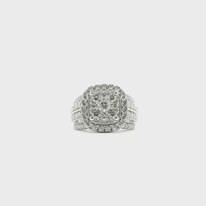 14K DIAMOND RING PAVE WITH HALO 2.00CTW