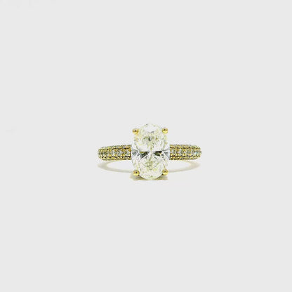 14K YG 2.75CT RD DIA LDS RINGS SI OVAL - 2CT **LCD**