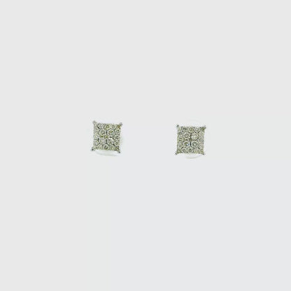 14K WG 1/2CTW DIAMOND CLUSTER EARRINGS 162361