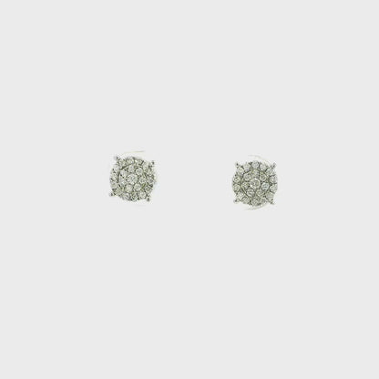 10KT WG 1/4CTW DIA CLUSTER EARRING 113152