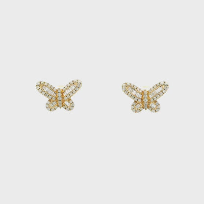 14K BUTERFLY STUDS 1.35CTW VVS/EF 82900