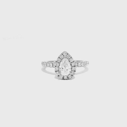 14K WG LDS 1/2CTR 1CTW PEAR NAT DIA ENG SZ 6