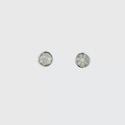 14KT WG 1/4CTW DIAMOND CLUSTER EARRINGS 119164